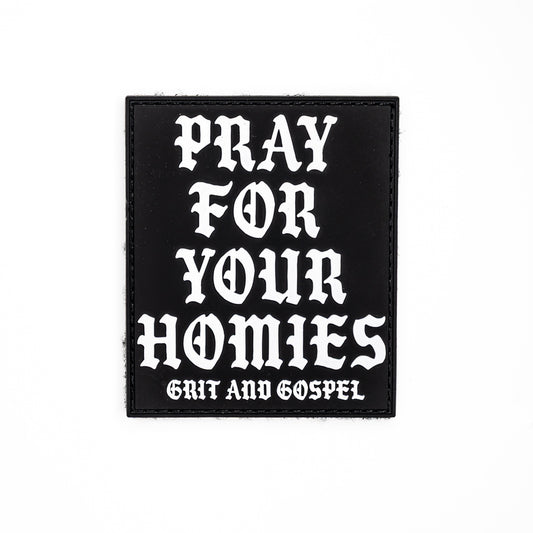Faith-based patch with hook backing for plate carrier radio lettering pay for your homies faith based