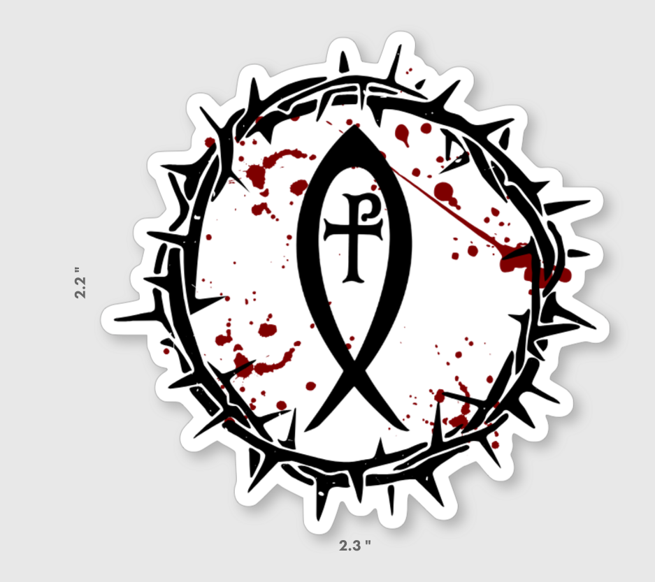 Crown of Thorns Sticker – Weatherproof vinyl Faith-Based Decal