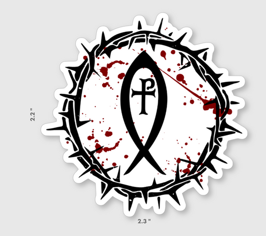 Crown of Thorns Sticker – Weatherproof vinyl Faith-Based Decal