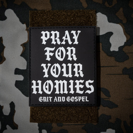 Christian Velcro patch for tactical and EDC gear pray for your homies hook and loop back tactical edc