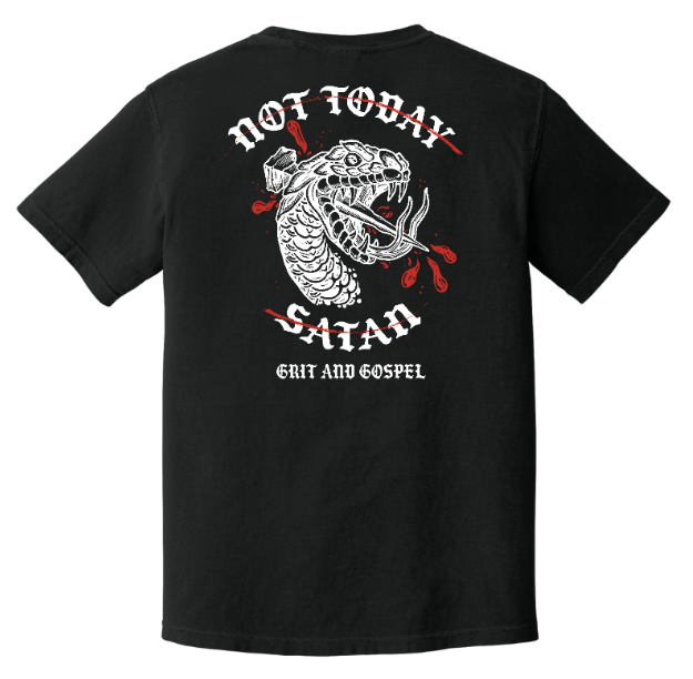 "Not Today Satan" Tee: Crushing the Serpent – Bold Christian Streetwear