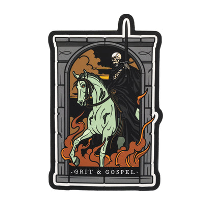 Pale Horse Christian sticker with Revelation art by Gypsy Walters faith based decal
